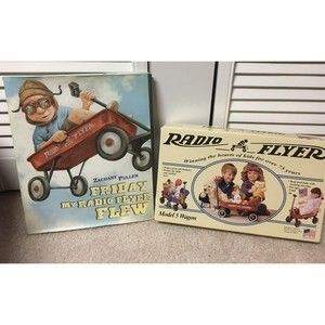Vintage Radio Flyer Little Red TOY Wagon Model #5 Dolls Bears Steel & Book